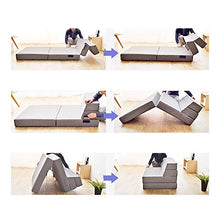 Letto Divano Mattress Pad Portatile Pieghevole Spesso, Location Sedia Sleeper Rimovibile Lavabile, Alto-densità Schiuma Copertura Del Sonno Facile Da Memorizzare-profondo Blu 150x190x15cm(59x75x6inch)