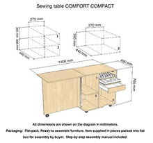 Comfort COMPACT | Mobiletto per Macchina da Cucire | Armadi da Сucito | (Beech Ellmau)
