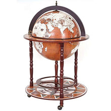 Mini Bar portabottiglie Carrello con Ruote mappamondo HWC-D86 Legno eucalipto