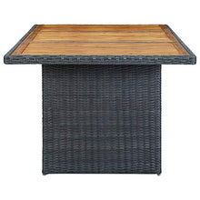 FAMIROSA Tavolo da Giardino Grigio Scuro in Polyrattan e Massello Acacia