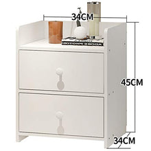 LICHUAN Tavolino da comodino in MDF con 2 cassetti, semplice comodino comodino consolle comodino per camera da letto, libreria da ufficio, tavolino bianco facile da montare