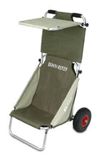 Eckla Beach Rolly con tettuccio parasole, colore: verde oliva/Beige/lunghezza: 70 cm/larghezza 68 cm/altezza: 110 cm/Peso: 5,2 kg