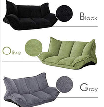 LIYONG Divano Pigro Lettino da Gioco Regolabile in Coppia Doppio Pigro Divano 10 Colori (Color : Black)