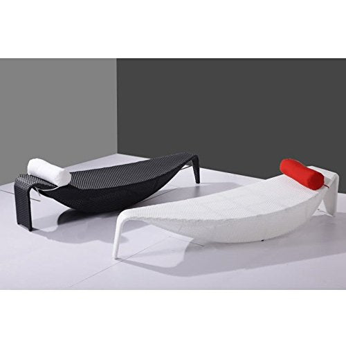 Bagno Italia Sdraio Bianca Nero Cuscini Bianco Rosso Rattan arredo Esterno per Giardino Piscina I