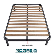 SomnusSana - Rete in Ferro con Piedi e Doghe in Legno cm 110x190 H40 Una Piazza Mis. Personalizzata