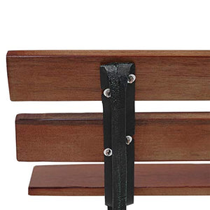 Mendler Panca panchina da Giardino terrazza HWC-F96 Legno ghisa - 3 posti 170cm Marrone