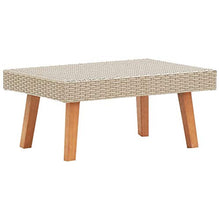 Festnight Tavolino da Giardino | Tavolo da Esterno in Polyrattan Beige,Robusto e Durevole,70 x 50 x 33 cm