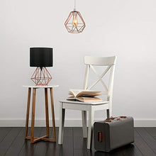 MiniSun - Lampada da Tavolo Moderna Scandinava- Base Originale a Forma di Gabbia in Rame con Paralume Nero - Illuminazione per Interni