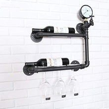 HZWLF Ristorante Retro Industriale Wine Rack Bar Water Pipe Decorazione da Parete Creativo Wine Display Stand Storage Christmas