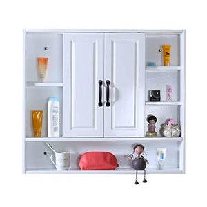 Armadietti a specchio Mobili da Bagno in Legno Massello da Bagno Specchio Specchio Mobiletto Bagno con Mensola Armadietto Contenitore Mobile A Specchio Specchio Nascosto