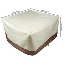 TAKE FANS Durevole Pratico Giardino Piazza Tavolo Sedia Set Copertura 210D Panno Oxford Mobili Copertura Impermeabile Copertura Beige Caffè 188x188x71cm