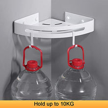 Ibergrif M34033W - Mensola Doccia con 2 Ganci, Angolo Organizer per il Bagno, Cestello Portaoggetti, 3M Senza Trapani, Spazio in Alluminio, 2 Confezioni