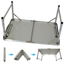 AMANKA Tavolino da PIC-nic 90x60x70cm Tavolo da Campeggio in Alluminio Altezza Regolabile Pieghevole Formato Valigia Grigio Scuro