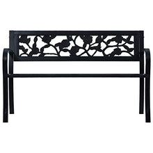 FAMIROSA Panchina da Giardino 125 cm Nera in Acciaio -7942