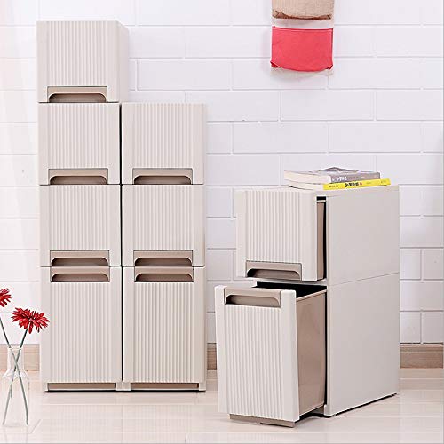 SuDeLLong Cassettiere in plastica per Abbigliamento Cassetto Governo di Immagazzinaggio for La Camera da Bagno Alti Ripiani Gabinetto Tallboy Armadio Bianco unità (Color : White, Size : 24X45X84cm)