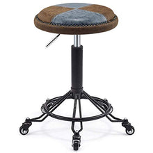 Poltrone Nubao Sgabelli regolabili con rotelle, girevole Bellezza Sgabello con Brown sedile in pelle sintetica, Altezza regolabile 43-53 cm, Reggere il peso di 160 Kg, Estetista sgabello con schienale