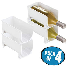 mDesign Portabottiglie vino in plastica robusta – Bottigliera e scaffale porta vino per conservazione ottimale di vini – Struttura componibile per 4 bottiglie – bianco