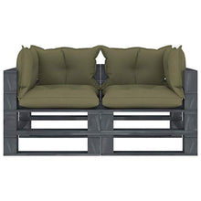 Tidyard Divano Pallet da Giardino con Cuscini, Divano da Giardino in Pallet 2 Posti in Legno Beige