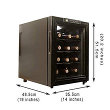 Armadietto per Vino elettronico a semiconduttore, Piccolo Frigorifero per Vino Rosso e Bianco raffreddato e Silenzioso con Porta in Vetro e Display Digitale della Temperatura, casa/Bar