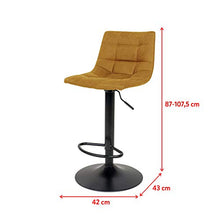 Selsey Kirme - Set di due sgabelli da bar - sedie - tessuto in velluto di senape - design moderno