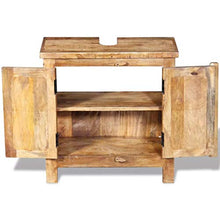 WEHOLY Mobile da Bagno Mobile da toeletta con Specchio e Foro per lavabo 60 x 30 x 60 cm Legno massello di Mango