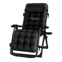 Lounger Lettino da Giardino Extra Largo Lettino Sauna Poltrona reclinabile con portabicchieri | Sedia da Giardino Pieghevole Lettino Prendisole Sdraio con Cuscini,Nero