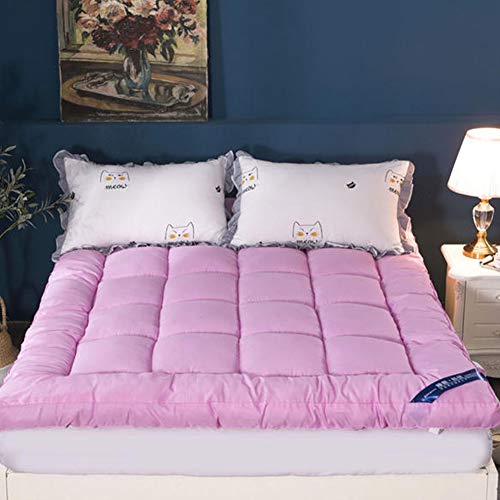 YXXCD Thick 3 in Materasso Letto Futon, Velluto Tatami Materasso Morbido Pieghevole Materasso Terra Giapponese Confortevole Tappetino Camera da Letto -Rosa 200x220cm(78x86inch)