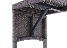 Mendler Panca panchina HWC-G16 polyrattan 112cm Grigio Cuscino Grigio Scuro