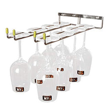 Huangjiahao - Porta Bicchieri da Vino da Parete, in Acciaio Inox, con 2 File di stemware per Cucina, Bar, casa