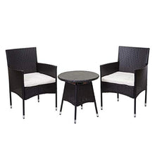 Mendler Salottino polyrattan HWC-G27 tavolino con 2X poltrone Marrone Cuscini Avorio