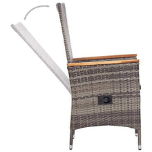 Festnight 2 pz Sedie da Esterno con Cuscini in Polyrattan Schienale Regolabile 58 x 62 x 108 cm Poltrona da Spiaggia Colore Grigio