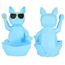 Hancend Scatola portaoggetti Famiglia Cartoon Gatto Antiscivolo Telecomando Chiave Scatola portaoggetti Custodia Organizer Decorazione(Blu)