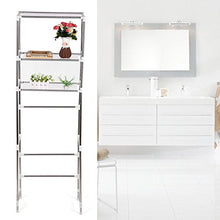 3 piani scaffale Mobile Scaffale Bagno e WC, scaffale Mobile portaoggetti per Bagno, Scaffale salvaspazio, Mensole Organizer Mobile per lavatrice per Bagno e WC, argento(160*68CM)