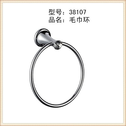 MBYW Portasciugamani Alto carico Portasciugamani da Bagno Pendente_Pendente Pendente in Lega di Zinco Base Tonda Serie Cristallo Serie qualità Serie 38100, Anello portasciugamano 38107