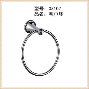 MBYW Portasciugamani Alto carico Portasciugamani da Bagno Pendente_Pendente Pendente in Lega di Zinco Base Tonda Serie Cristallo Serie qualità Serie 38100, Anello portasciugamano 38107