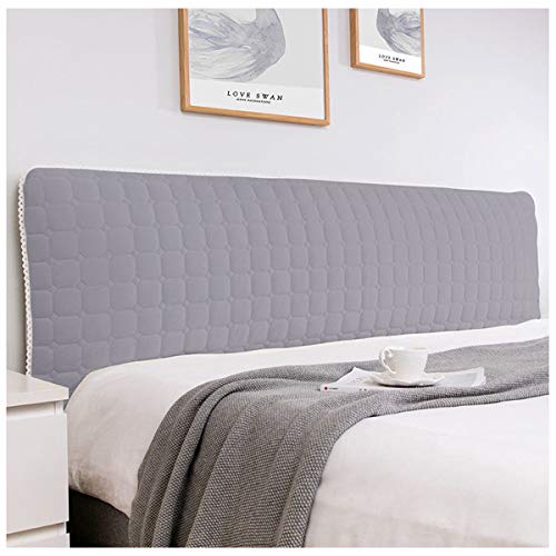 HDGZ Imbottita Elastica Copertura per Testiera per Letto Elastica Copritestata Letto Copertura Antipolvere Lavabile per Matrimoniale Singolo (Color : Light Gray, Size : 2.2m)