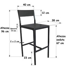 yelloo Set Tavolo Bar e 2 SGABELLI Arredamento MOBILI Cucina H.96cm Set LIGNANO