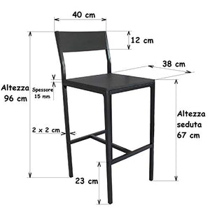 yelloo Set Tavolo Bar e 2 SGABELLI Arredamento MOBILI Cucina H.96cm Set LIGNANO