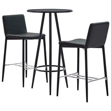 Tidyard Set 3 pz da Bar, Set Tavolino Bar, Set di Mobili per Cucina, Set Bar per la Casa, Set di Mobili da Balcone,Set Tavolo e 2 Sedie da Bar Alti in Similpelle