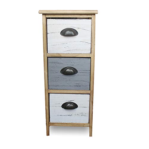 IlGruppone Mobiletto Multiuso per Bagno, Camera da Letto e Ingresso Misura 29x35x66 cm con 3 cassetti MOD Cisco