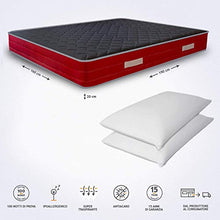 Miasuite Eros Materasso Waterfoam con 2 Cuscini Memory foam, Ortopedico, Dispositivo Medico, Nero/Rosso/Bianco, Matrimoniale 160 x 190 x 20 cm