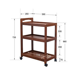 YIN YIN Carrello per Ripiani Cucina Rack in Legno Mobile Multifunzionale Mobile Soggiorno Camera da Letto 59X35X73cm 2 Colori Carrello a rulli (Color : White)