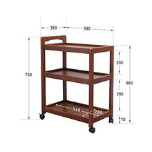 ChangDe Quattro Ruote Portatile Strumento di archiviazione Carrello Cucina Rack in Legno Mobile Multifunzionale Mobile Soggiorno Camera da Letto 59X35X73cm 2 Colori Utility Cart (Color : White)