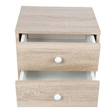 Comodino con 2 Cassetti- Tavolino per la Camera da Letto Moderno, comodino in legno con due cassetti, 43 x 35 x 46.5 cm