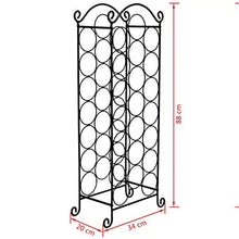 GOTOTOP Portabottiglie in metallo per 21 bottiglie, elegante ripiano per esposizione del vino, 88 x 34 x 20 cm