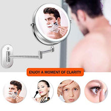 JXING Specchio per Trucco Specchio Ingranditore LED 1x / 10x Specchio da Barba Regolabile per Bagno, Specchio per Toeletta, Specchio da Bagno a Parete Specchietto da Trucco Ingrandimento