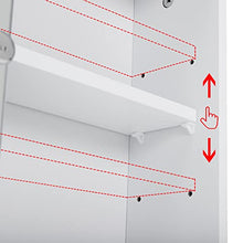eSituro Armadietto Bagno con Specchio a Ante e Ripiani Regolabili Contenitore Armadietto a Muro SBP0029
