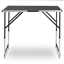 WOLTU CPT8121sz Tavolo da Campeggio Picnic Giardino Pieghevole Portatile Altezza Regolabile in MDF Nero 100x60x73/94cm
