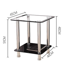 Yyqx Comodino Semplice Moderno Vetro temperato Staffa in Acciaio Inox Comodino Camera da Letto Soggiorno Divano tavolino tavolino Mini tavolino Comodini Letto