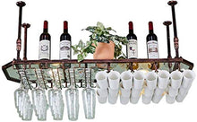 Rastrelliere per calici con pannello in vetro, portabottiglie da vino da appendere a soffitto Scaffale per calice in metallo Ripiani galleggianti Bar Arredamento da cucina Mug Organizer (Dimensioni: